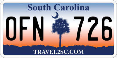 SC license plate OFN726