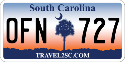 SC license plate OFN727