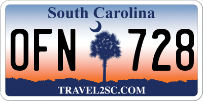SC license plate OFN728