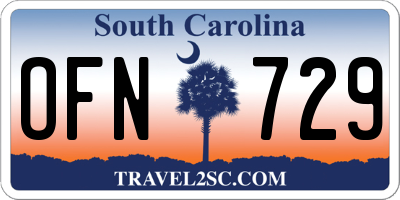 SC license plate OFN729