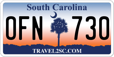 SC license plate OFN730