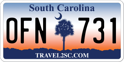 SC license plate OFN731