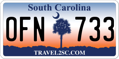 SC license plate OFN733