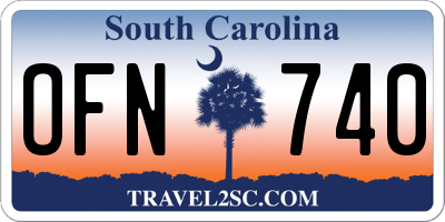 SC license plate OFN740