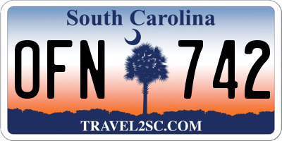 SC license plate OFN742