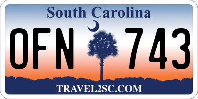 SC license plate OFN743