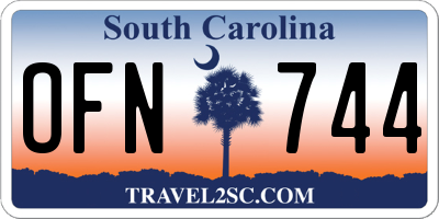 SC license plate OFN744