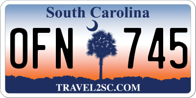 SC license plate OFN745