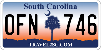 SC license plate OFN746