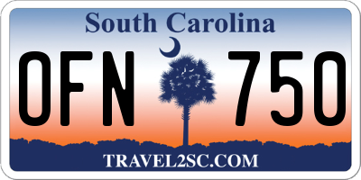 SC license plate OFN750