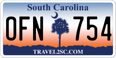 SC license plate OFN754