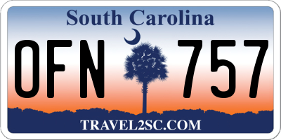 SC license plate OFN757