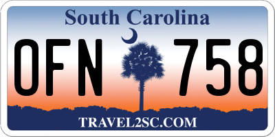 SC license plate OFN758