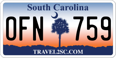 SC license plate OFN759