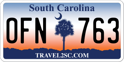 SC license plate OFN763