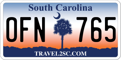 SC license plate OFN765