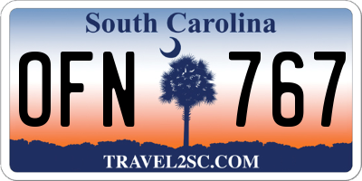 SC license plate OFN767
