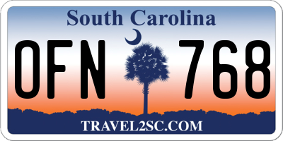 SC license plate OFN768