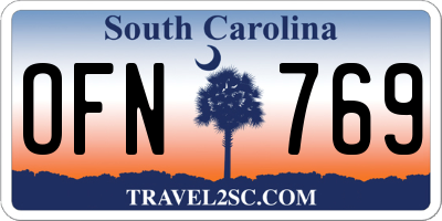 SC license plate OFN769
