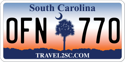SC license plate OFN770