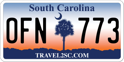SC license plate OFN773