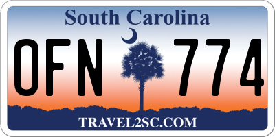 SC license plate OFN774