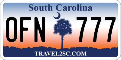 SC license plate OFN777