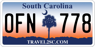 SC license plate OFN778