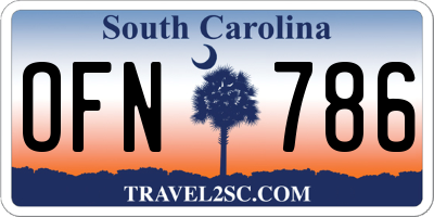 SC license plate OFN786