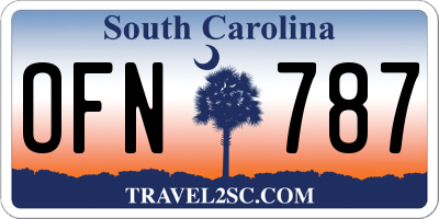 SC license plate OFN787