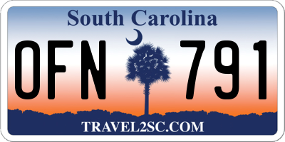SC license plate OFN791