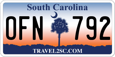 SC license plate OFN792