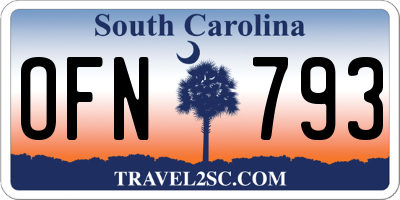 SC license plate OFN793