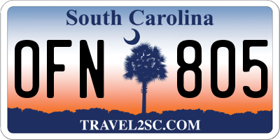 SC license plate OFN805
