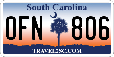 SC license plate OFN806