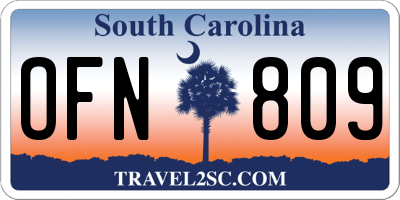 SC license plate OFN809