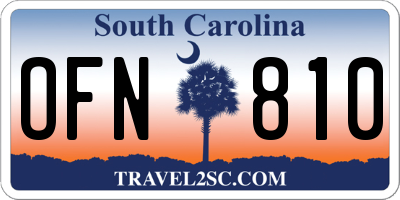 SC license plate OFN810