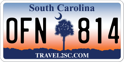 SC license plate OFN814