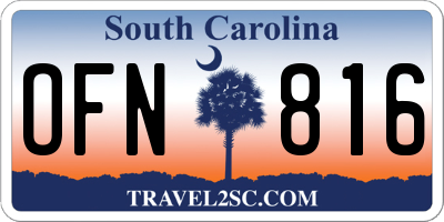 SC license plate OFN816
