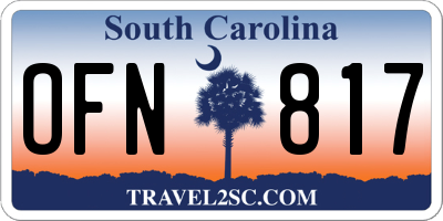 SC license plate OFN817