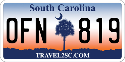 SC license plate OFN819