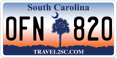 SC license plate OFN820