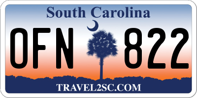 SC license plate OFN822