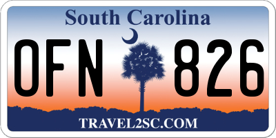 SC license plate OFN826