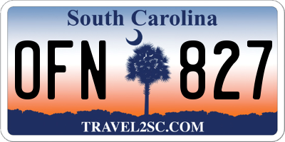 SC license plate OFN827