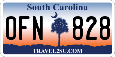 SC license plate OFN828