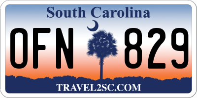 SC license plate OFN829