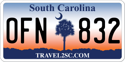 SC license plate OFN832