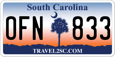 SC license plate OFN833
