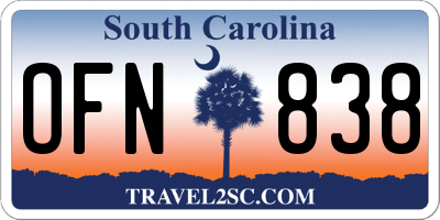 SC license plate OFN838